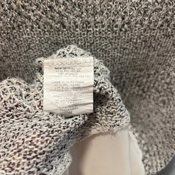 Lush Grey Knit Sweater with Trim Accent - Picture 3 of 4